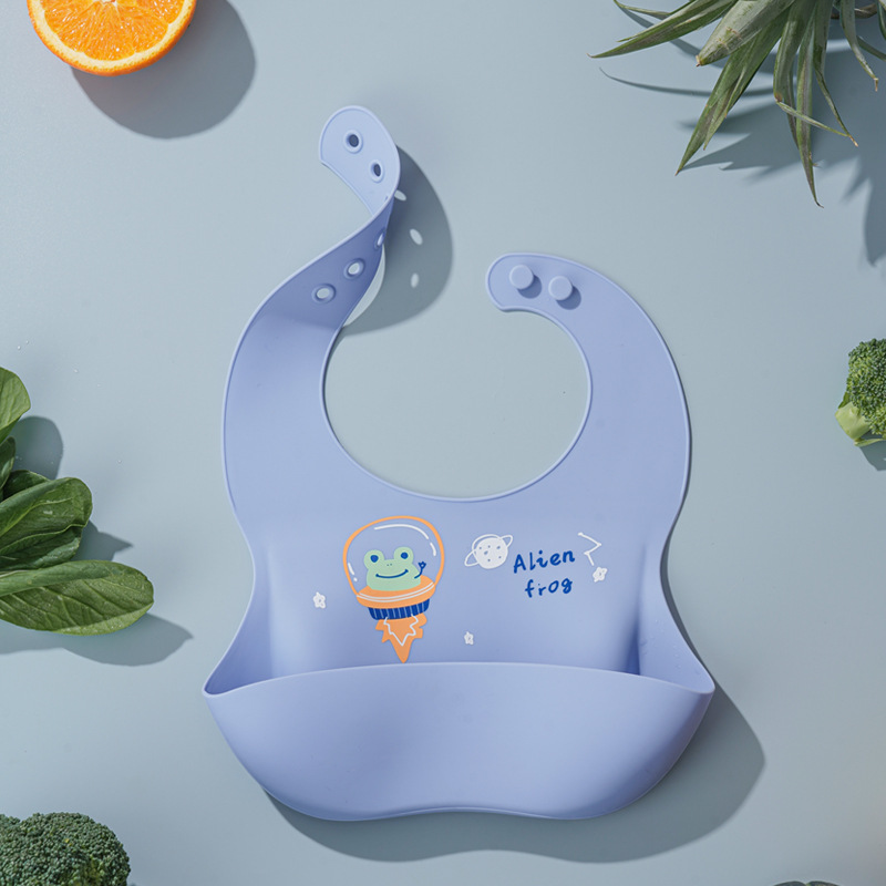 Silicone Baby Bibs - Cartoon Printed Waterproof Bib Soft Baby