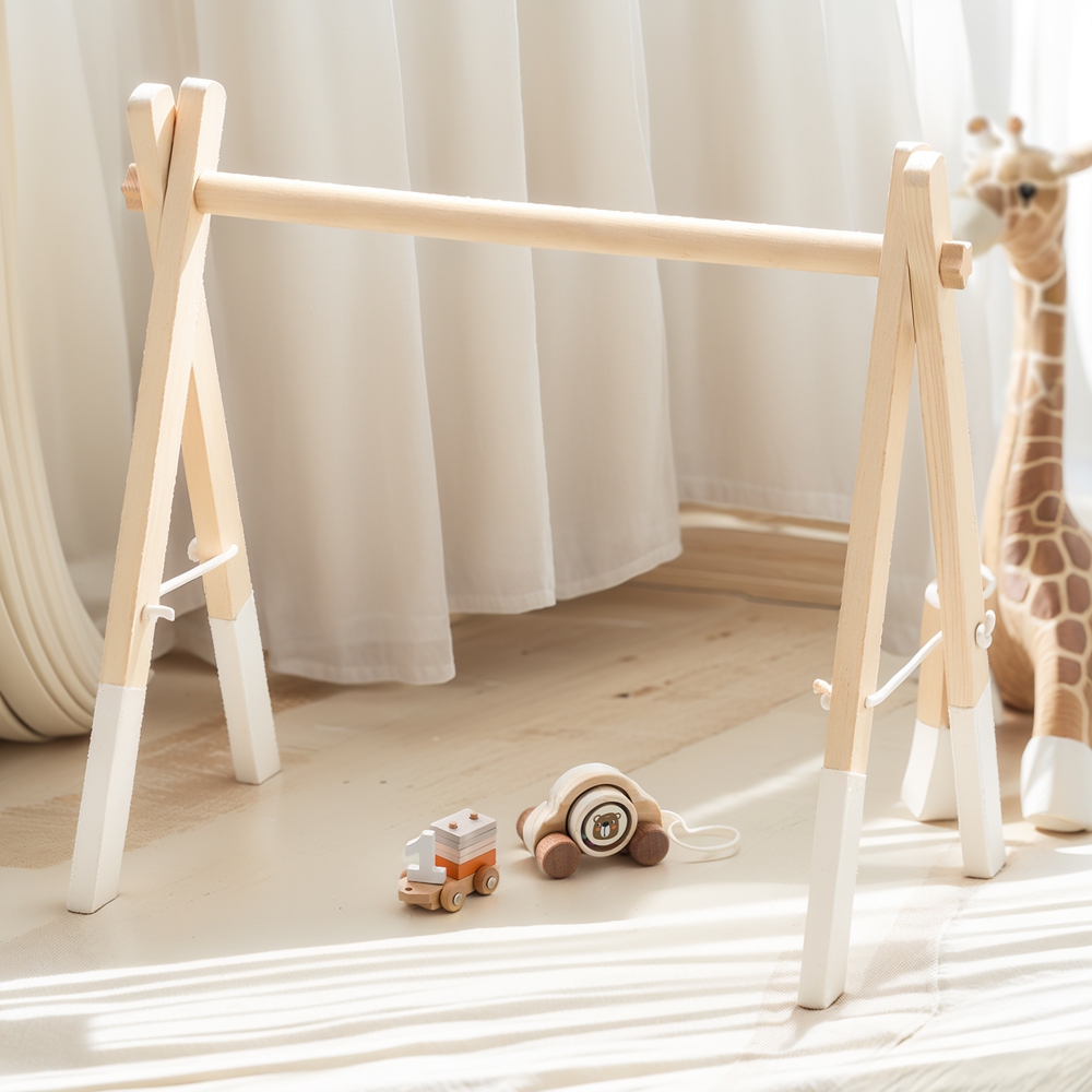 Baby Rattle Toy Set - Wooden Rattle Toys Play Gym Mobile