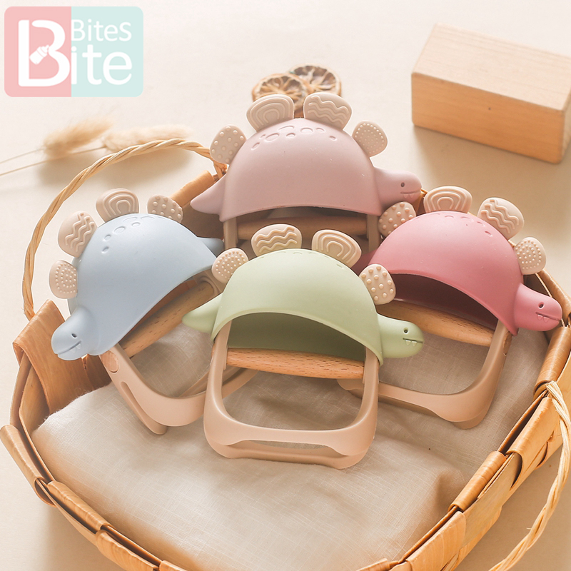 Teething Mitten Baby - Baby Silicone Teether Dinosaur Silicone Gloves