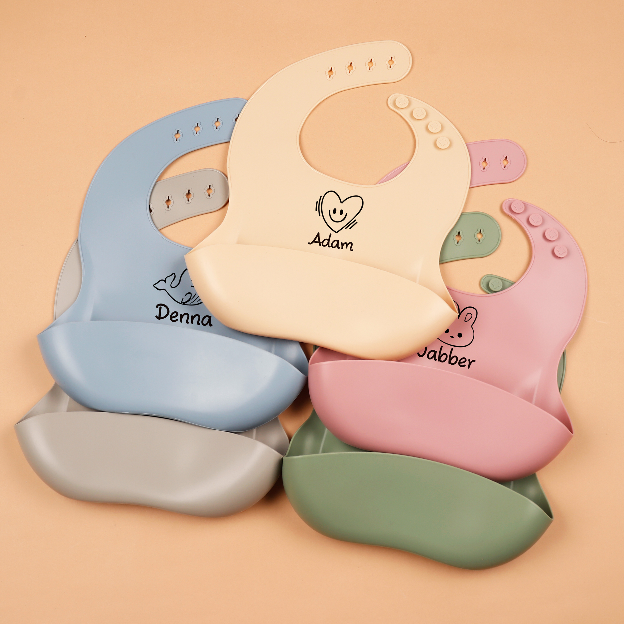 1pc Personalized Bib, Custom B - Silicone Baby Bibs recension och pris
