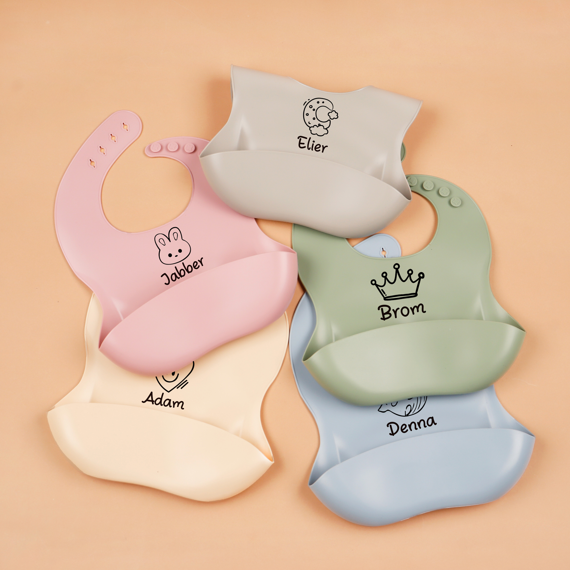 1pc Personalized Bib, Custom B - Silicone Baby Bibs recension och pris