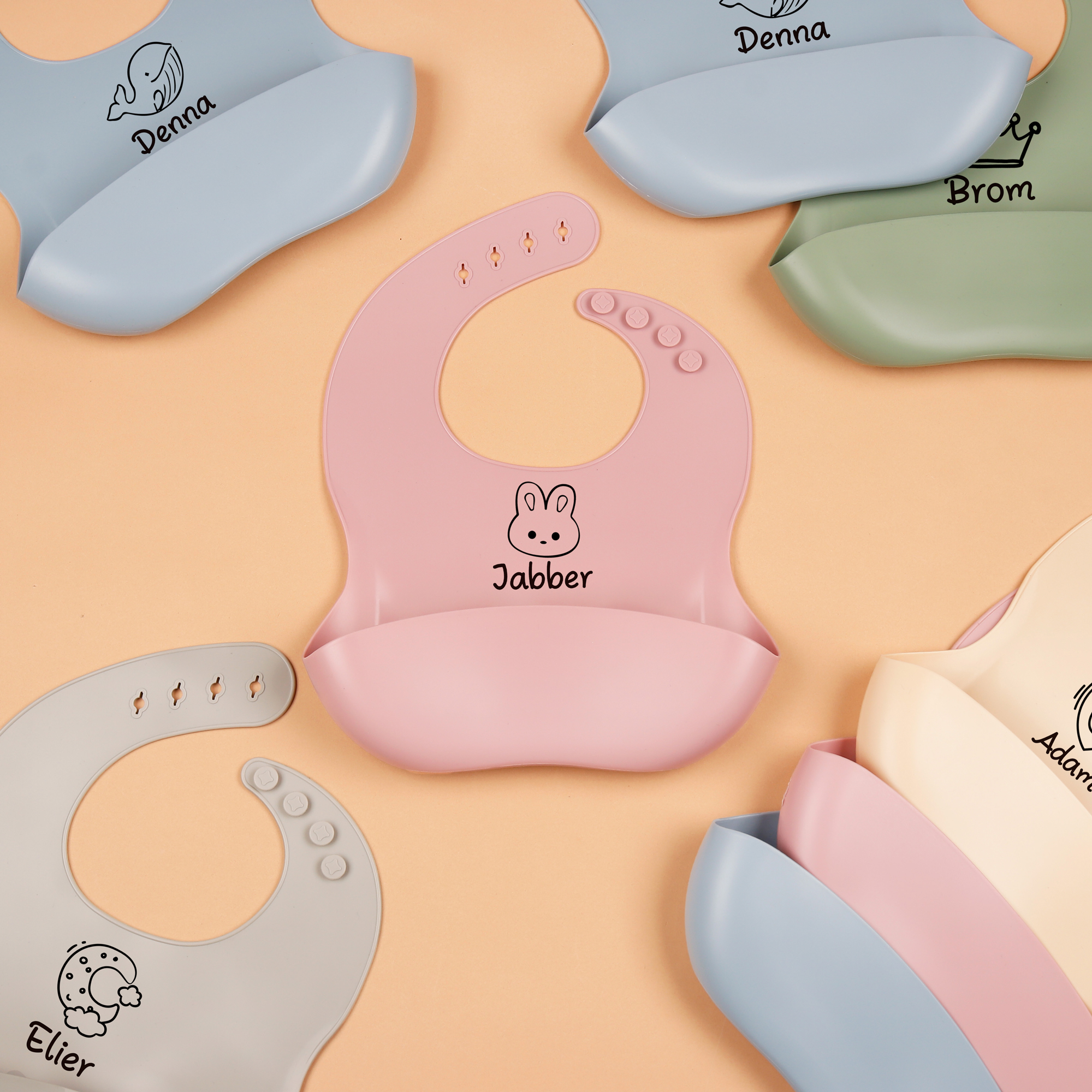 1pc Personalized Bib, Custom B - Silicone Baby Bibs recension och pris