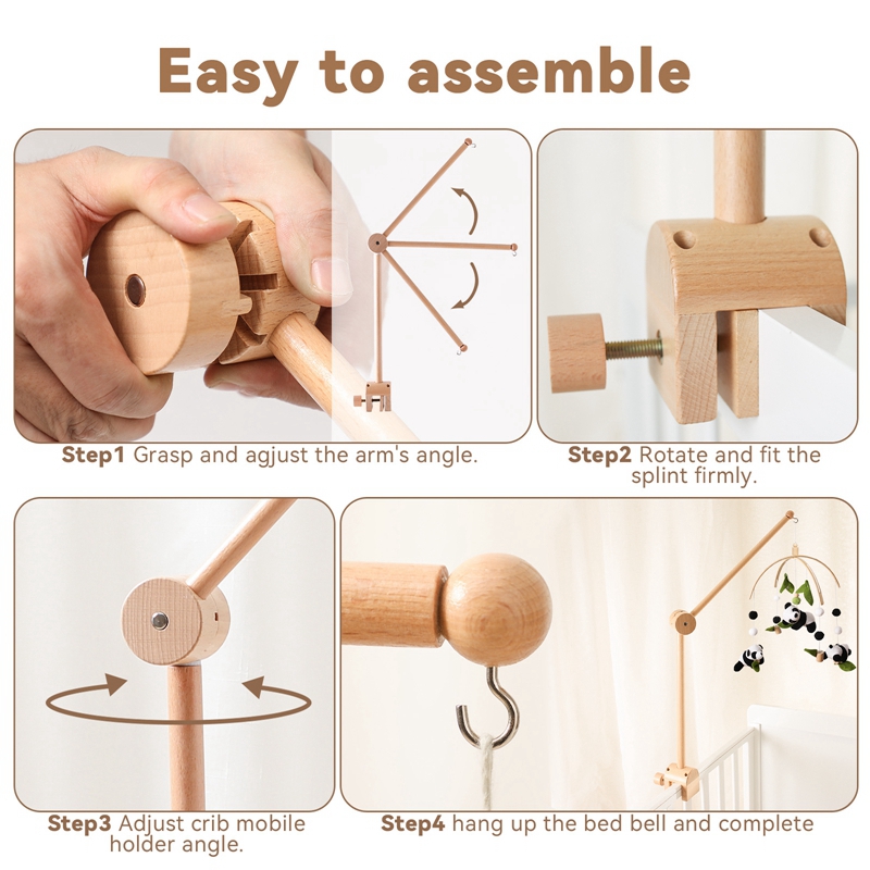 Baby Wooden Bed Bell Bracket M - Baby Rattle Toy Set recension och pris