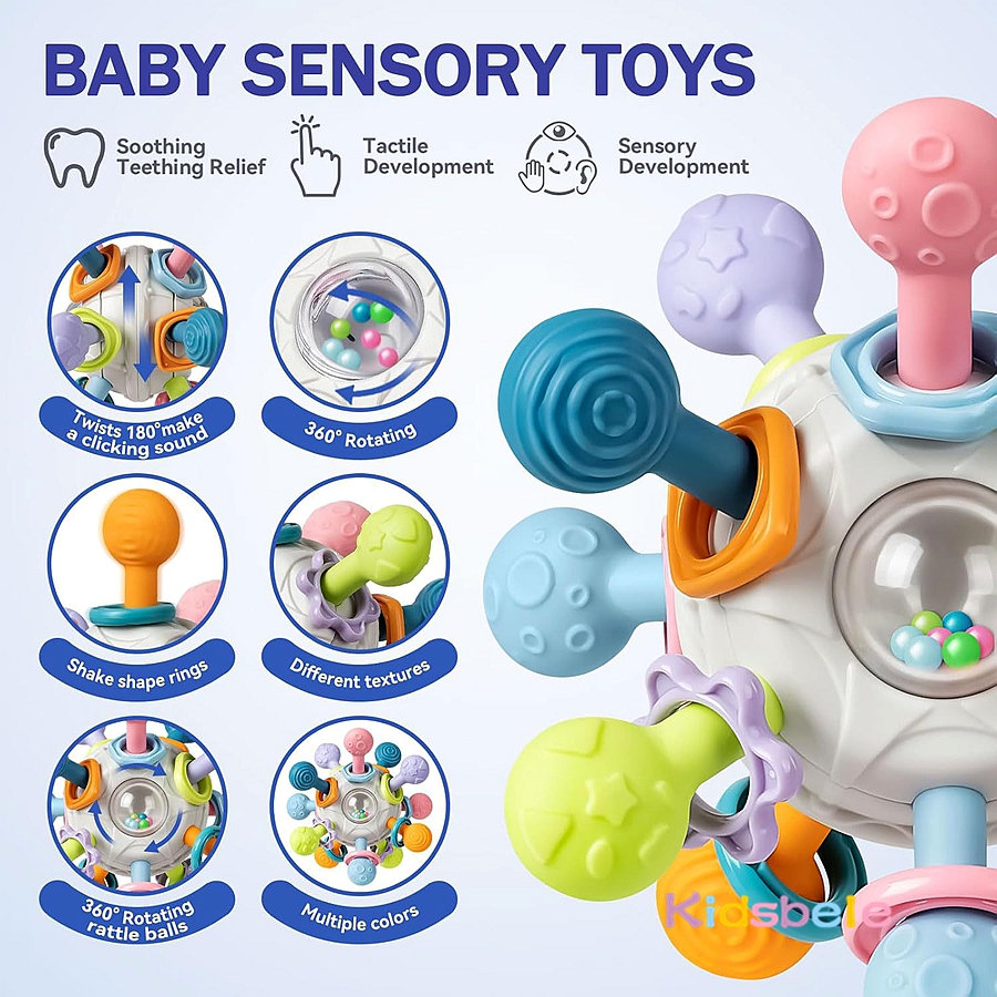Newborn Infant Shake Grab Spin - Baby Rattle Toy Set recension och pris