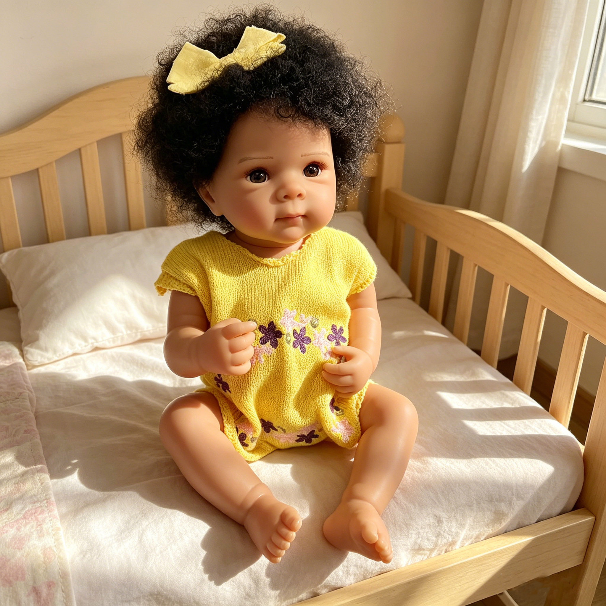 19inch Reborn Doll Dark Skin F - Baby Products For Curly Hair recension och pris