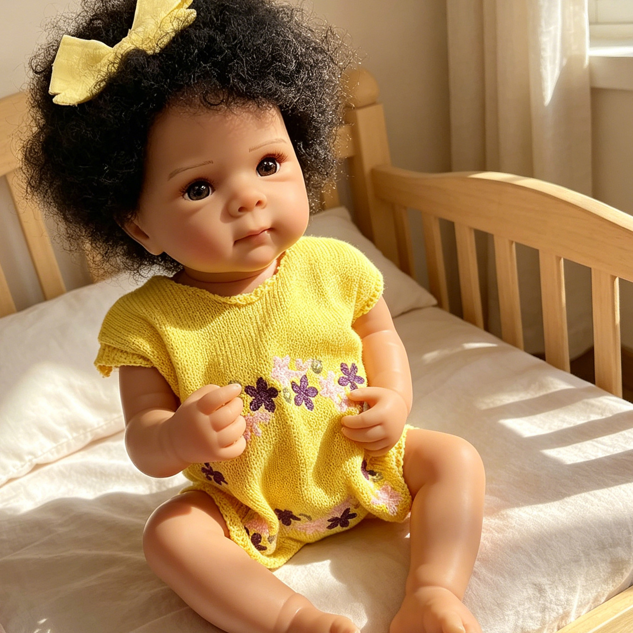 19inch Reborn Doll Dark Skin F - Baby Products For Curly Hair recension och pris