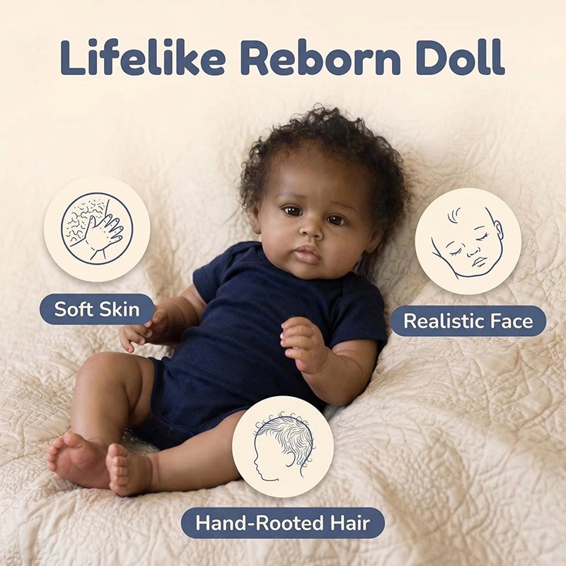48cm Soft Silicone Vinyl Reube - Baby Products For Curly Hair recension och pris