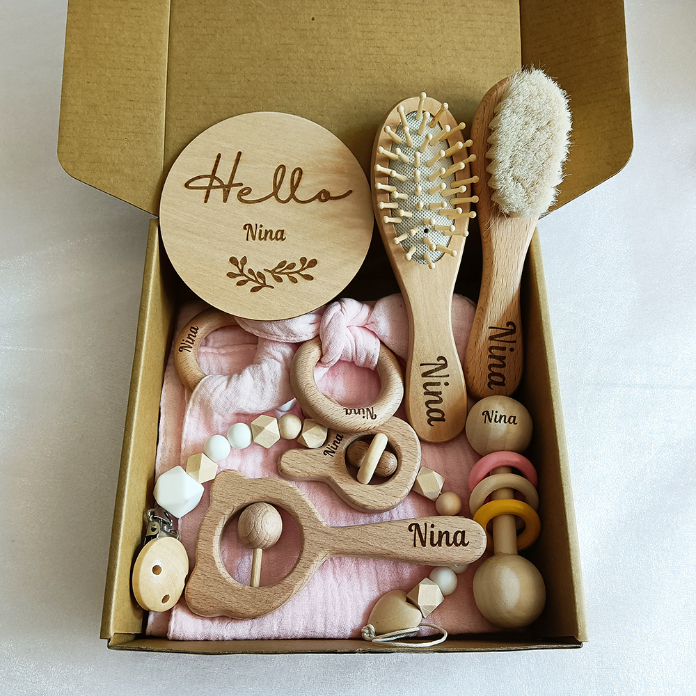 8 Pieces Of Personalized Name  - Baby Rattle Toy Set recension och pris