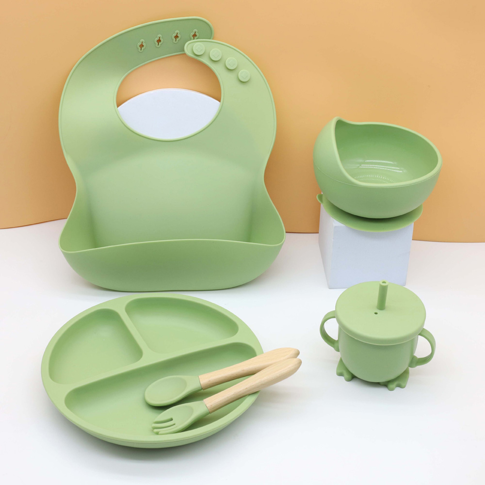 Hot baby food tableware set bi - Silicone Baby Bibs recension och pris