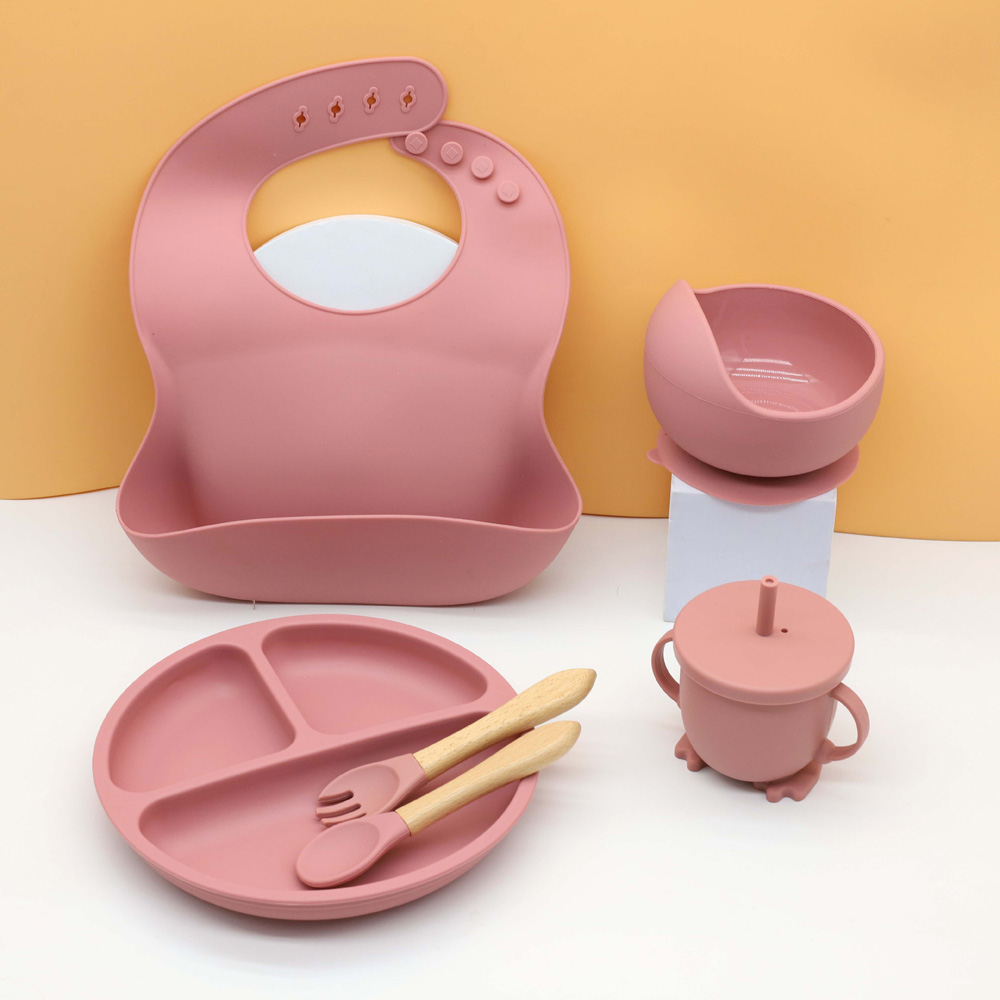 Hot baby food tableware set bi - Silicone Baby Bibs recension och pris