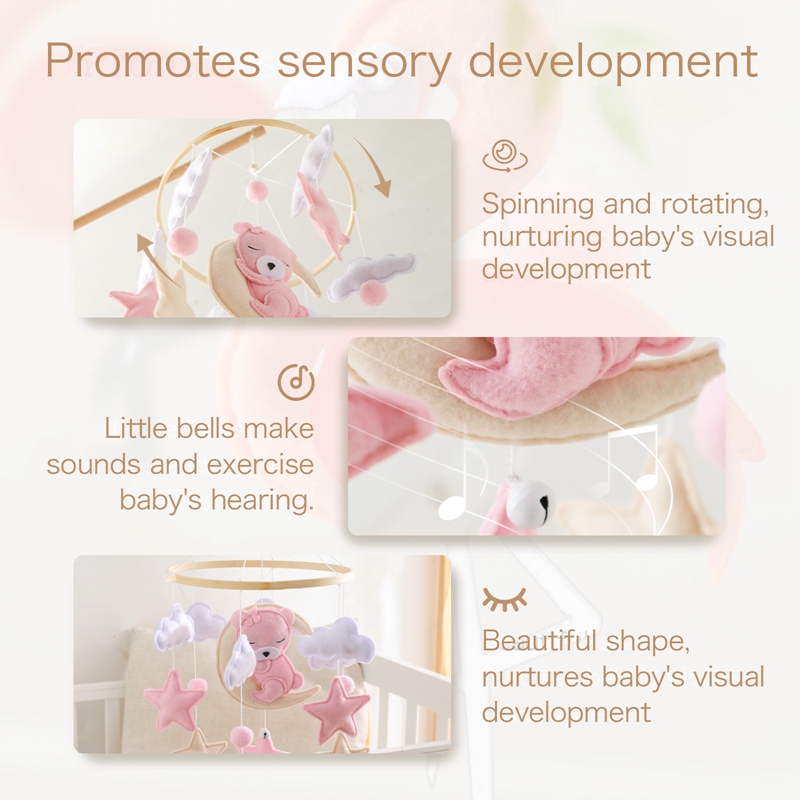 Crib Mobile Rattle Baby Wooden - Baby Rattle Toy Set recension och pris