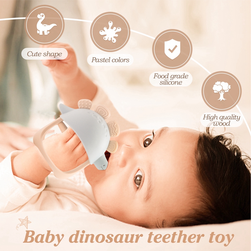 Baby Silicone Teether Dinosaur - Teething Mitten Baby recension och pris