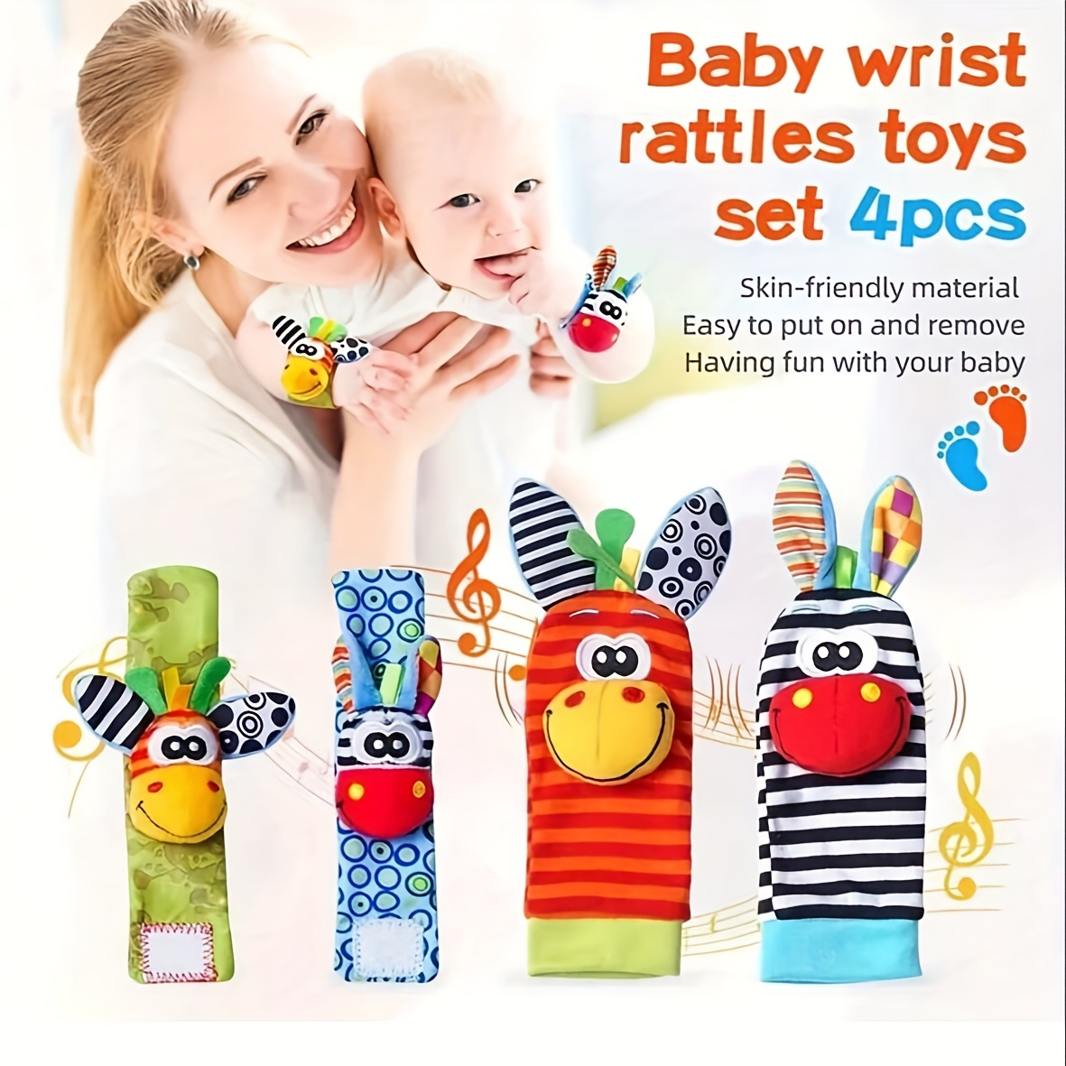 4pcs/Set Baby Infant Wrist Rat - Baby Rattle Toy Set recension och pris