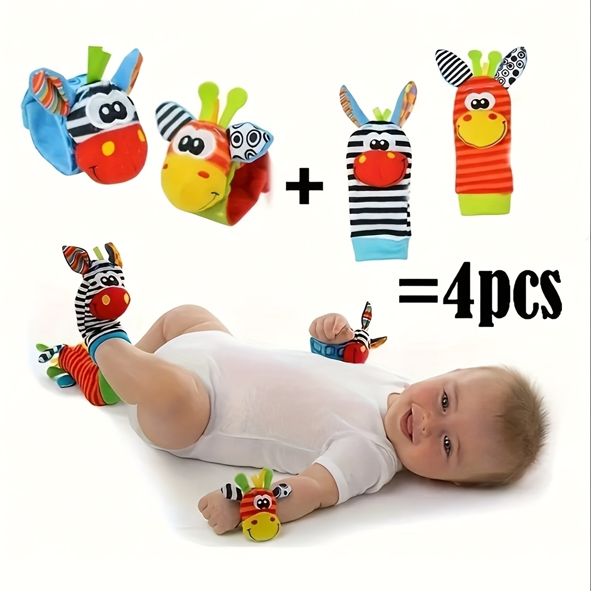 4pcs/Set Baby Infant Wrist Rat - Baby Rattle Toy Set recension och pris