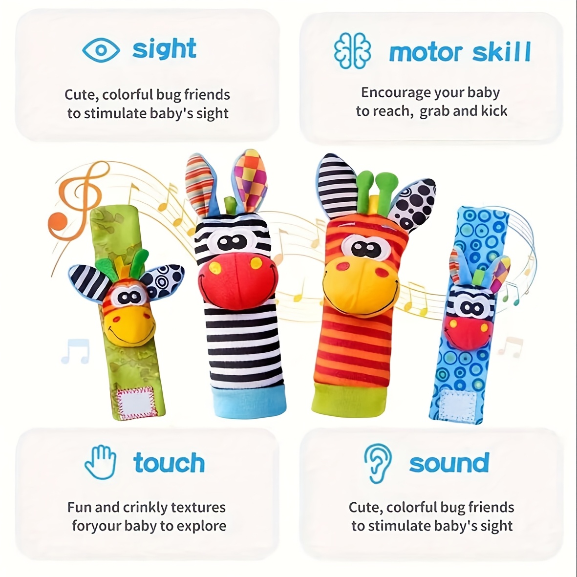 4pcs/Set Baby Infant Wrist Rat - Baby Rattle Toy Set recension och pris
