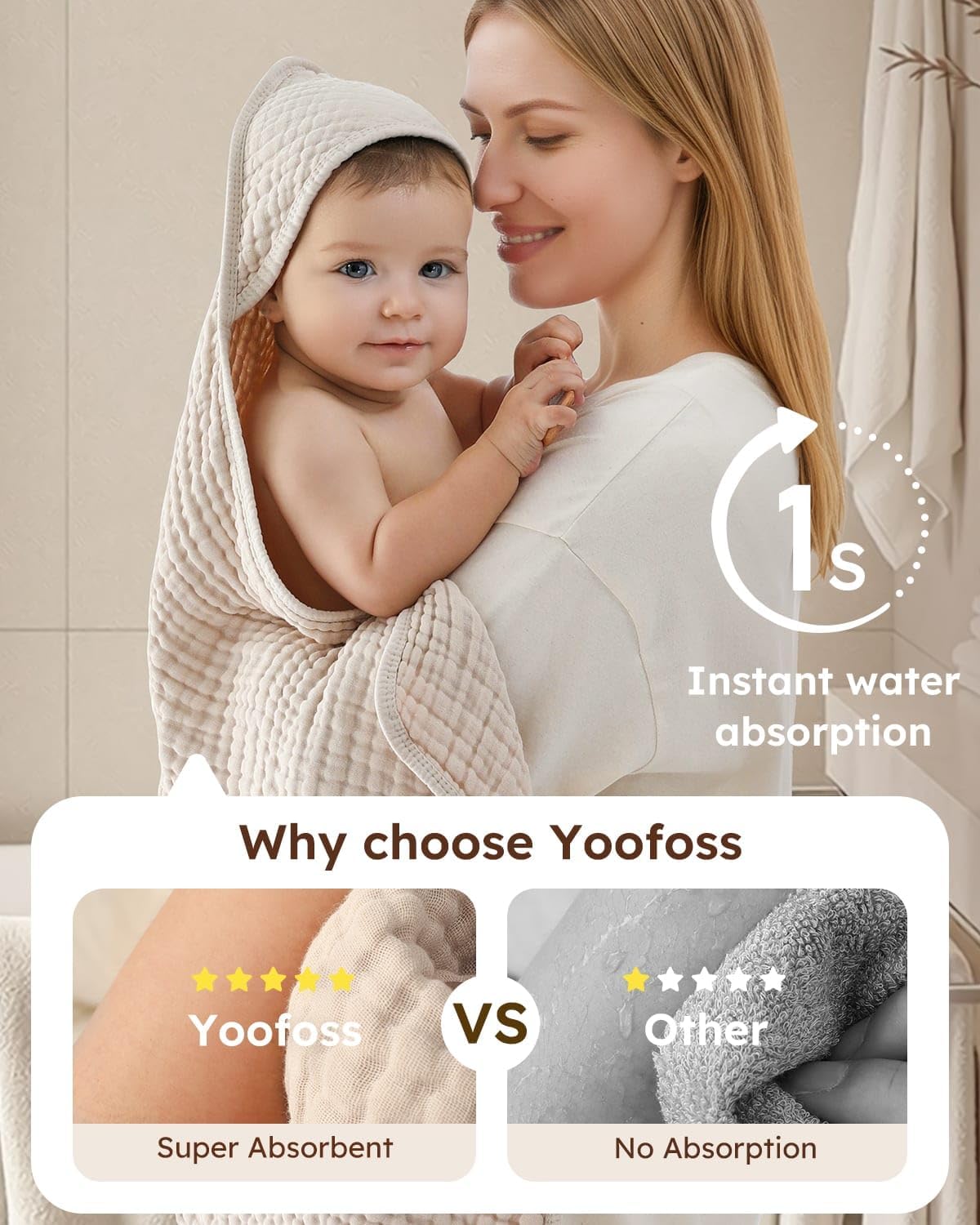 Hooded Baby Towels 2 Pack 100% - Baby Products In recension och pris