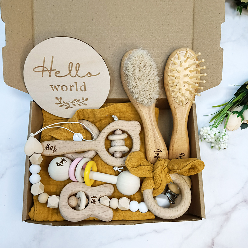 8pcs Custom Name Newborn Bath  - Baby Rattle Toy Set recension och pris