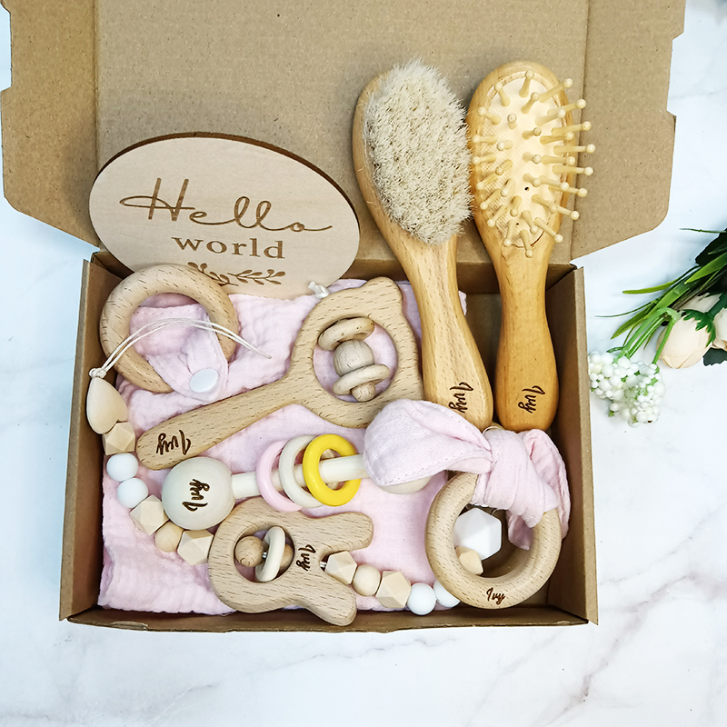8pcs Custom Name Newborn Bath  - Baby Rattle Toy Set recension och pris
