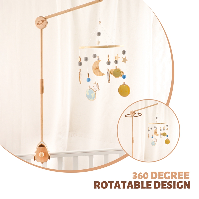 Baby Wooden Bed Bell Bracket M - Baby Rattle Toy Set recension och pris
